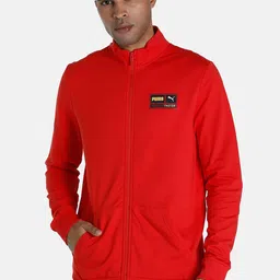 Puma Men Red Outdoor Slim Fit Sporty Jacket with Patchwork-picture-3