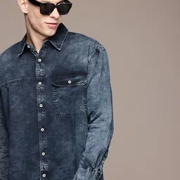 Roadster Men Faded Oversized Denim Casual Shirt-image-80