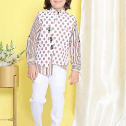 Aj DEZInES Boys Striped Regular Pure Cotton Kurta with Trousers-picture-15