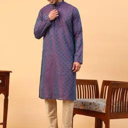 TABARD Geometric Printed Mandarin Collar Pure Cotton Kurta With Churidar-picture-53