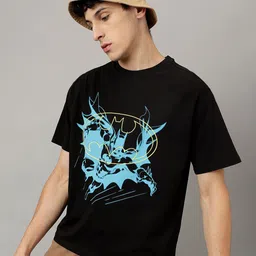 Free Authority Batman Graphic Printed Pure Cotton Loose-Fit T-shirt-image-87