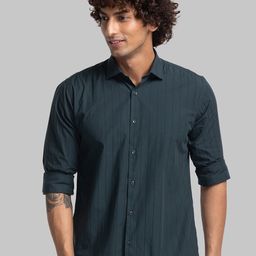 Park Avenue Slim Fit Vertical Stripes Pure Cotton Casual Shirt-image-10