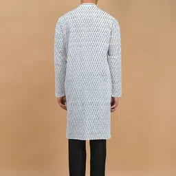 DEYANN Mandarin Collar Abstract Printed Regular Kurta with Pyjamas image 4
