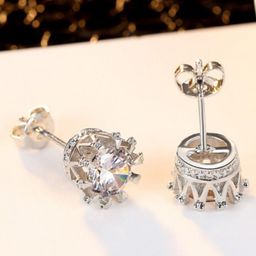 MYKI Silver-Plated Princess Crown Design Crystal Pendant Set-32