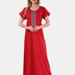 Be You Ethnic Motifs Printed Maxi Nightdress-image-71