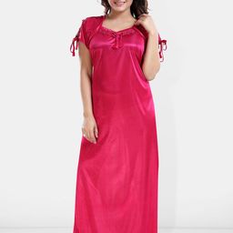 Be You V-Neck Satin Maxi Nightdress-image-35