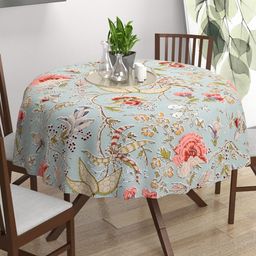 Trance Home Linen Green Printed Cotton Circular Table Cloth-image-20