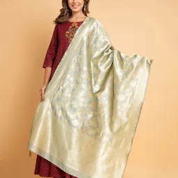 SUTI Ethnic Motifs Woven Design Silk Dupatta-picture-29