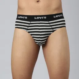 Levis Anti Bacterial Striped Basic Brief-STYLE#005 Black/Light Grey Mel-picture-46