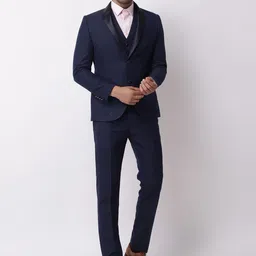 Blackberrys Men Tuxedo Structured Fit Single-Breasted Three-Piece Formal Suit-18