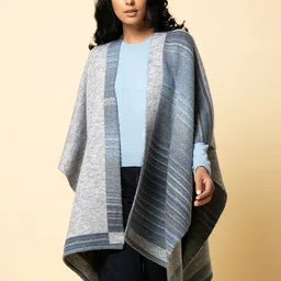KHALEEJ Women Striped Open Front Shrug-17