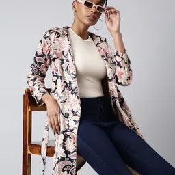 SHOWOFF Printed Longline Overcoat-21
