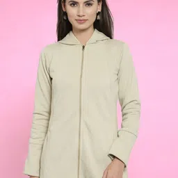 BAESD Women Geometric Fleece Lightweight Longline Open Front Jacket-16