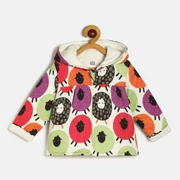MINI KLUB Infant Girls Printed Lightweight Pure Cotton Hooded Jacket-picture-5