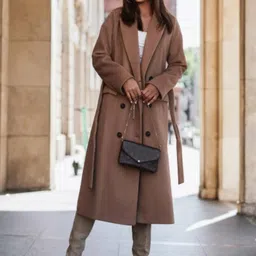 StyleCast Brown Notched Lapel Collar Overcoat-image-27