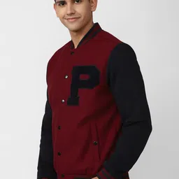 Peter England Casuals Mock Collar Varsity Jacket-picture-39