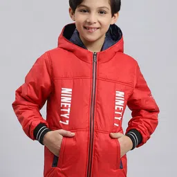 Monte Carlo Boys Typography Printed Lightweight Open Front Jacket-44