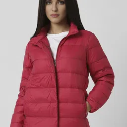 Van Heusen Woman Mock Collar Solid Casual Padded Jacket-image-50