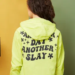 Globus Typography Printed Hooded Bomber Jacket-50