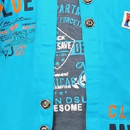 BAESD Boys Typography Printed Lightweight Open Front Jacket With Attached T-Shirt image 3