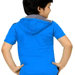 BAESD Boys Typography Printed Lightweight Hooded Open Front Jacket With Attached T-Shirt image 3