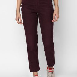 AMERICAN EAGLE OUTFITTERS Women Burgundy Slim Fit Cotton Jeans-picture-46