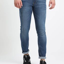 Old Grey Men Blue Slim Fit Mid Rise Light Fade Medium Shade Jeans-picture-19