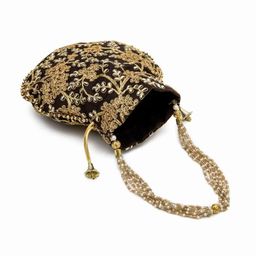 banithani Embroidered Women Potli Bag | Traditional Indian Potli Bags | Jute Handbags for women and girls image 5
