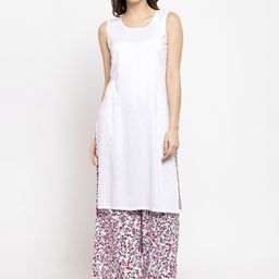Ayaany Women White Solid Straight Kurta-picture-45