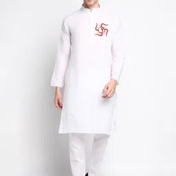 DEVOILER Mandarin Collar Straight Regular Kurta-54