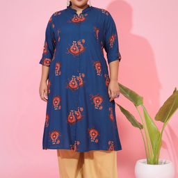 Vbuyz Plus Size Ethnic Motifs Printed A Line Kurta-image-84