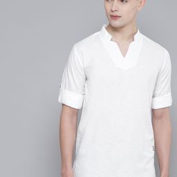 DENNISON Men White Comfort Fit Kurta-picture-56