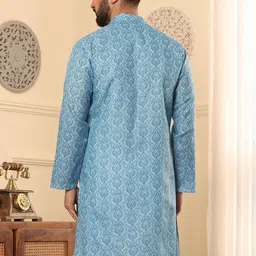 Armaan Ethnic Men Ethnic Motifs Printed Thread Work Block Print Kurta image 2