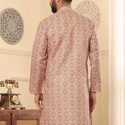 Armaan Ethnic Men Ethnic Motifs Printed Thread Work Block Print Kurta image 2