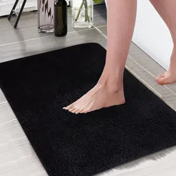 Aura Black 1850 GSM Anti Skid Bath Rug-13