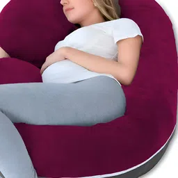 DADDY COOL Wine & Grey Lightweight Dual Colour C Shaped Maternity Pillow-picture-31
