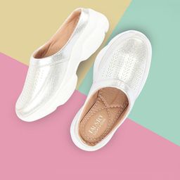 FAUSTO Women Textured Laser Cuts Detail Lightweight Mules-image-70