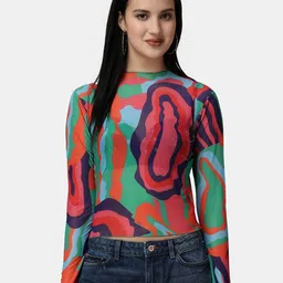 Popwings Print Semi Sheer Net Top image 1