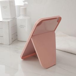 Mockery Desktop Makeup Mirror, Foldable Makeup Mirror Simple Portable Princess Mirror Square Mirror Makeup Mirror Small Folding Mirror with Stand 90°Adjustable Rotation with Stand for Women (Pink) image 5