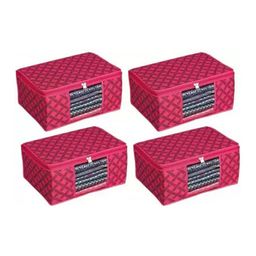 Perpetual Pink 4 Pieces Printed Saree Organisers-9