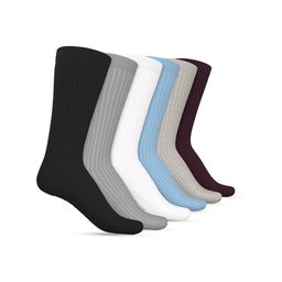 TalkingSox Unisex Pack Of 6 Striped Durable Moisture Wicking Calf Length Socks-picture-28