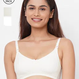 Inner Sense Pack of 3 White & Off White Maternity Bra Full Coverage-picture-10