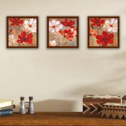 Art Street Red Set Of 3 Painted Wall Art-picture-4