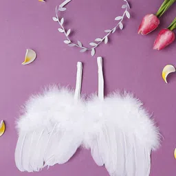 Babymoon Kids White Pack of 2 Feather Wings & Leaf Tiara-image-16