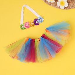 Babymoon Infants Multicoloured Skirt & Headband Photography Outfit-17