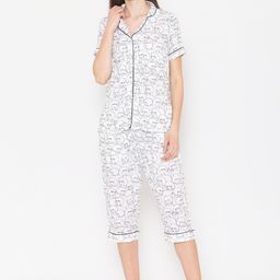 Vami Women White Printed Night suit-image-29