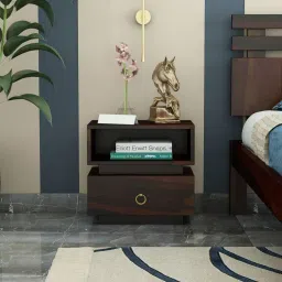 woodenmood Kaka Solid Wood Bedside Table in Walnut Finish-picture-37