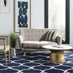 AaHo Decor Blue & White Geometric Shaggy Carpet-image-36