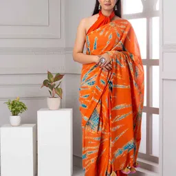 TROPWEAR Tie & Dyed Pure Cotton Saree-picture-36