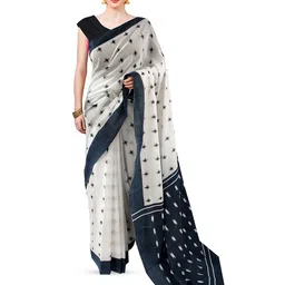JAIPURI BLOCK PRINT Mulmul Cotton Block Print Saree-5